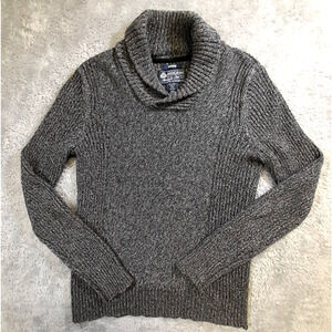 American Rag Men's Medium Sweater Shawl Collar Gray 100% Cotton Cozy